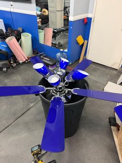 2 Ceiling Fan with Light Kit Blue Blades