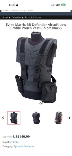Evike Matrix BB Defender Airsoft Low Profile Pouch Vest (Color: Black)