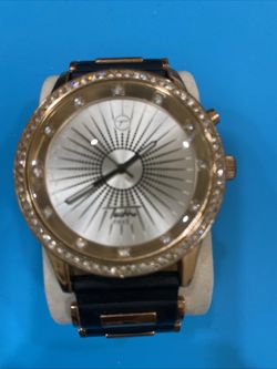 Gold Tone Metal Techno Pave Watch