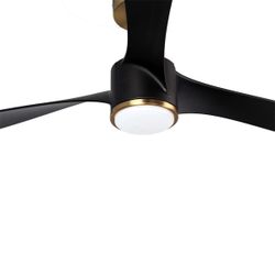 60 inch Black and Gold Ceiling Fan with Light
