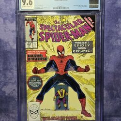 Spectacular Spider-Man #158, 1989 • CGC 9.6 OW/WP • 1st App Cosmic Spidey