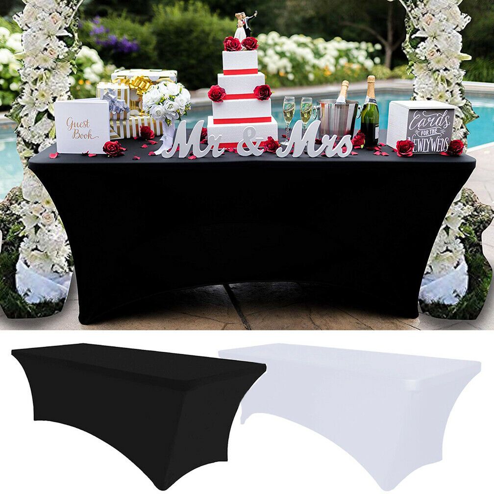 Folding Table Cover Spandex black .