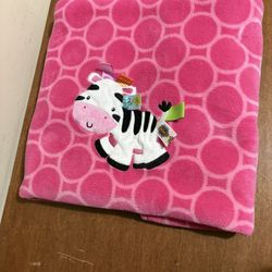 Taggies Pink Polka Dot Blanket