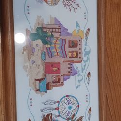 Southwestern-Themed Framed Crosstich Art