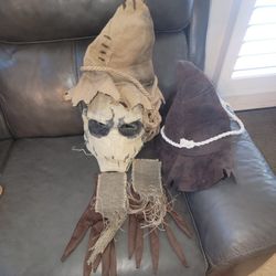 Animotion Scary Scarecrow Mask/Costume with Moveable mouth and teeth