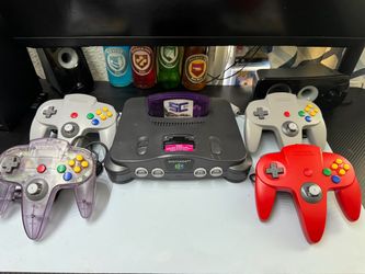 Nintendo 64 N64 Console Bundle w/ Expansion Pak, 4 OEM Controllers & HDMI Adapter