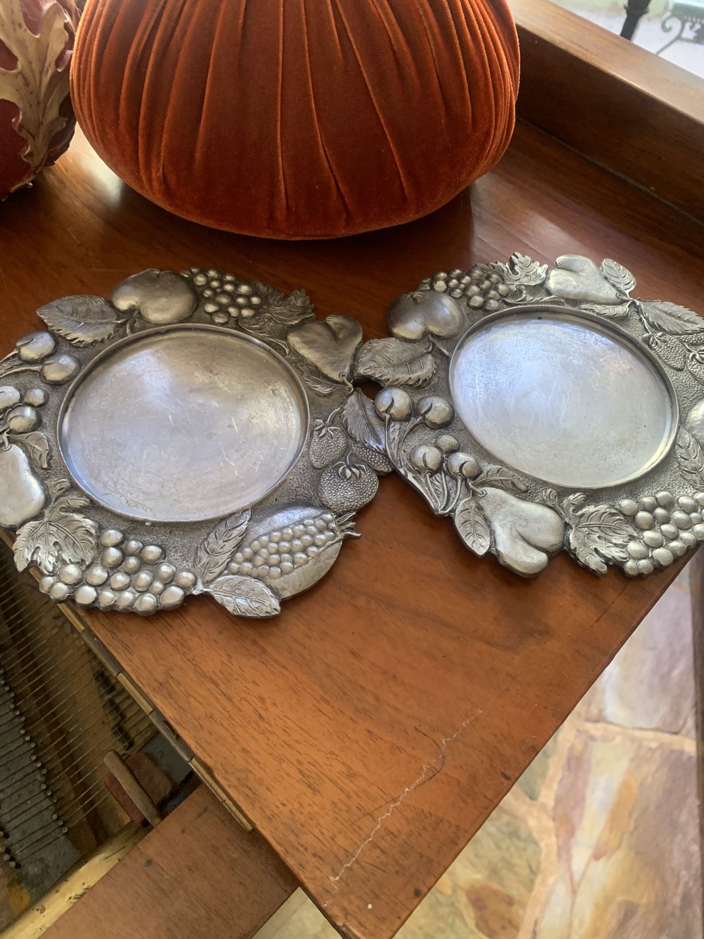 Williams Sonoma italian pewter candle holders set of 2