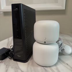 COMBO! Arris SURFboard SBG8300 Wi-Fi Cable Modem Router+Google Nest
