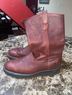 Fin & Feather Men’s 10” Wellington Pull On Leather Boots 8.5D Brown EVA-TECH