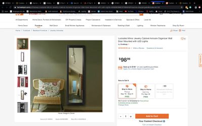 Lockable wall door mirror (white)