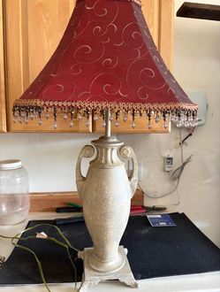 Decorative Table Lamp with Beaded Shade