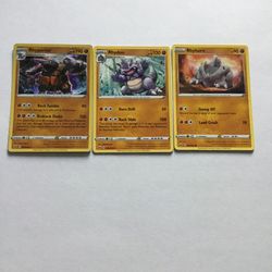 Rhyhorn, Rhydon, Rhyperior Pokémon Card.