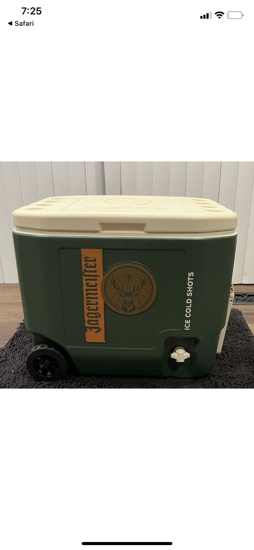 Jagermeister Tap Beverages Cooler Rolling With 8 Shot Slots & 2 Bottle Caps