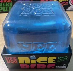 NeeDoh Nice Berg Blue XL Giant Nee Doh Niceberg Solid Tik Squish Cube Ice Block