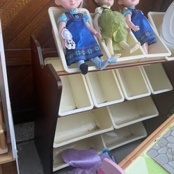 Wooden Rack With Bins Only 15 Bucks