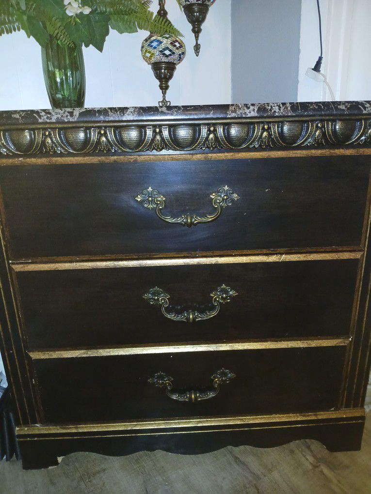 2 Large End Tables And Tall Dresser With 5 Drawers 