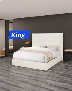 King White Bedframe 