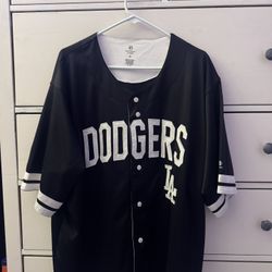 Dodgers Baseball Jersey Black