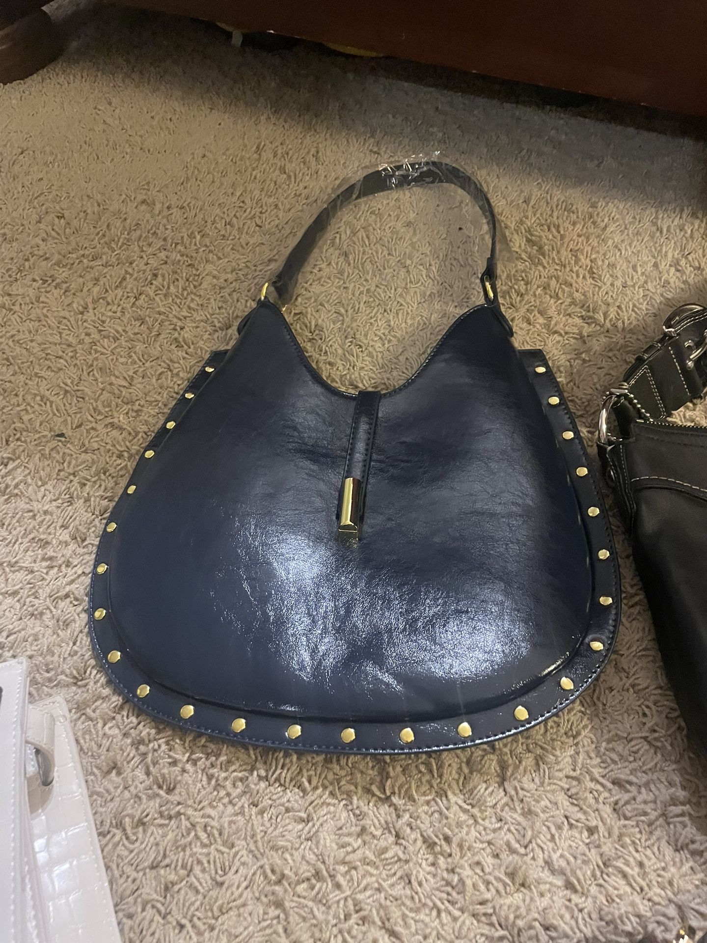 Navy blue And Good Horseshoe Handbag