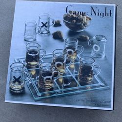 Tic Tac Toe Drinking Shots Glass Set With Mini Beer Mugs