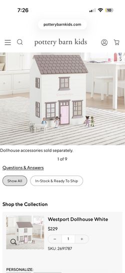 Pottery Barn Kids Doll House