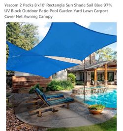 Sun Shade; Two 8’x10’ Blue