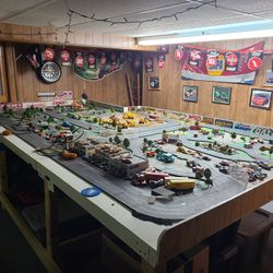 Homemade HO 4 Lane Tyco Layout 