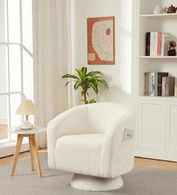 Cozy Fabric Chair in Ivory