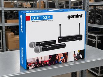 Gemini UHF-02M Dual Channel Wireless Handheld Microphone System 150ft Range UHF-02 Dual Mics 1/4" Output Karaoke DJ PA Speaker Public Speaking Vocal