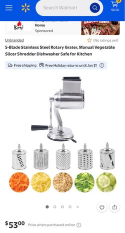 Rotary Cheese Grater Hand Drum Slicer Crank Vegetable Chopper Stainless Steel US