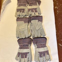 6 GUNN CUT LEATHER GLOVES W/ SAFETY CUFF