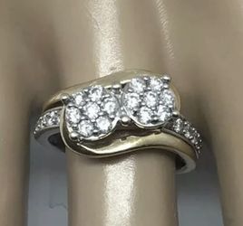 Beautiful Engagement Ring With 1/2 Carat Of Diamonds In 14K White & Yellow Gold