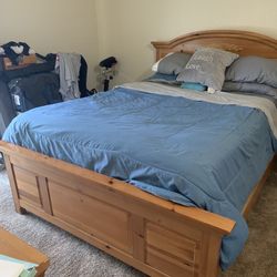Wood Bed Frame With Two Nightstands With 3 Drawers 300 Or Better Offer.