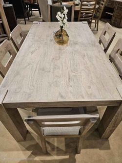  7 pc Transitional Modern Dining Table Set