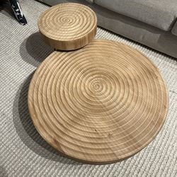 COZAYH round modern 2 piece coffee table