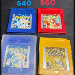 Gameboy Pokemon Games Yellow Blue Red