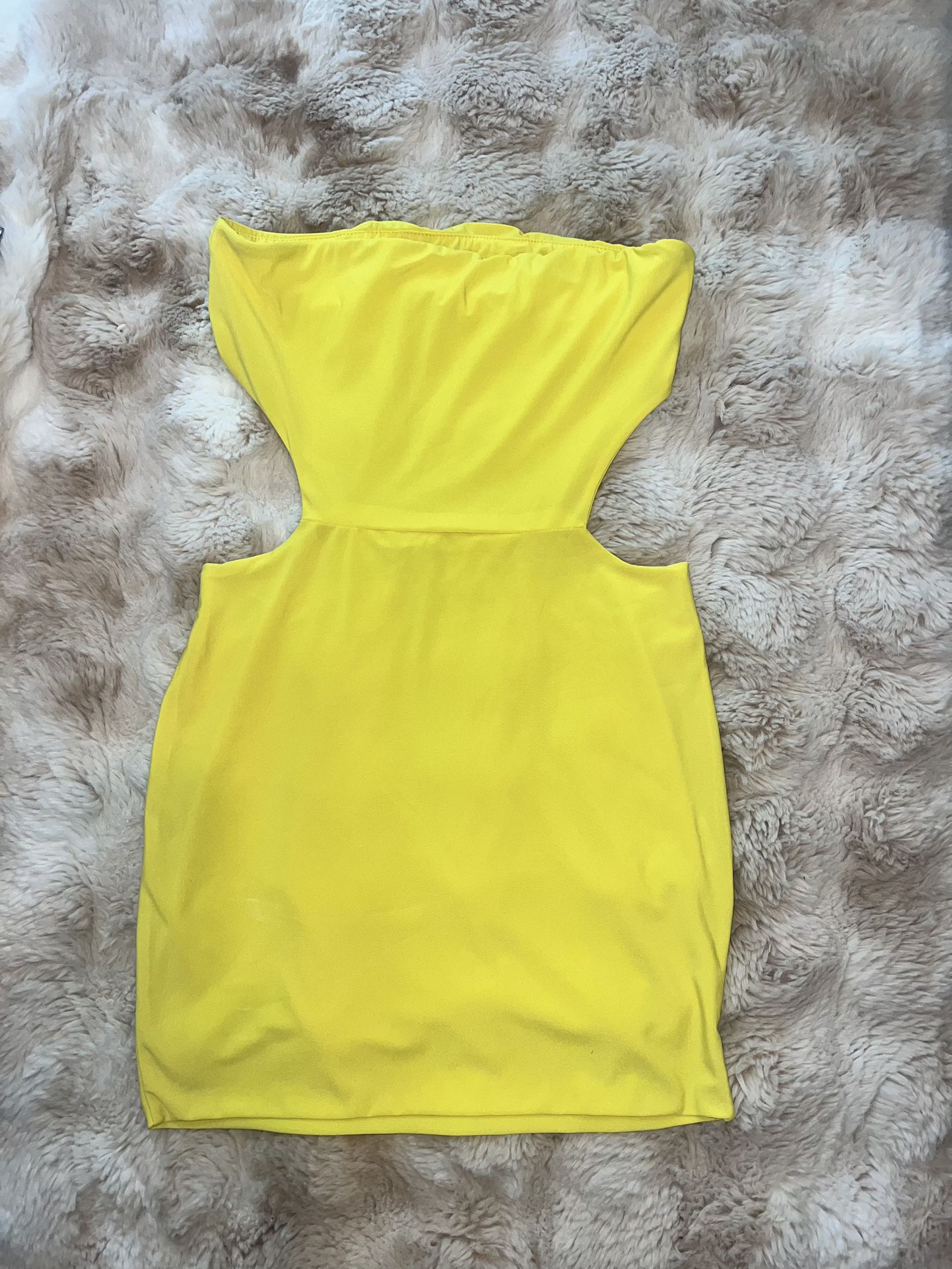 fashion nova yellow tube dress size Medium 