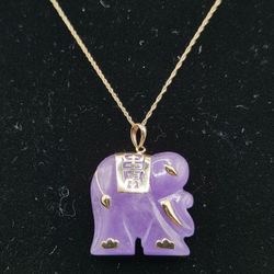 10k Yellow Gold Jade Necklace 