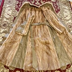 Long Mink Coat With Leather 