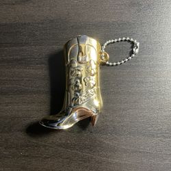 Larroude Gold Thelma Boot Keychain