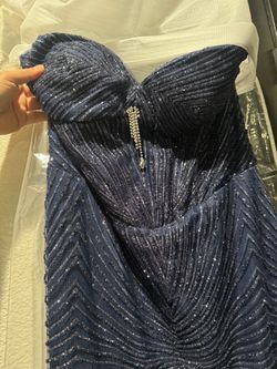 Elegant Fashion Navy Beaded Formal dress