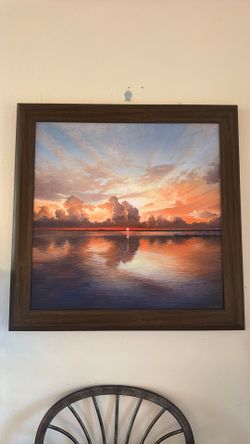 Nice Sunset sunrise lake landscape wall art