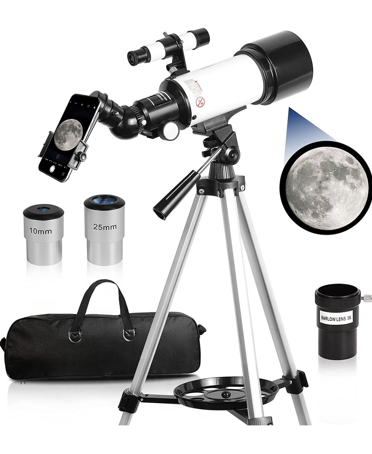 Stilnend Telescope 70mm Aperture 500mm AZ Mount Astronomical Refractor Telescope