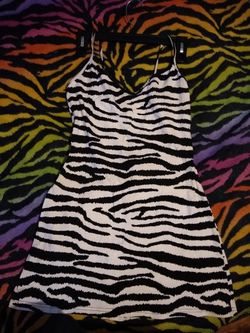 Cute Black and White Tiger Stripe Dress