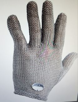 Whizard Stainless Steel Mesh Cut Resistant Butcher Chef Glove Medium Ambidextrous