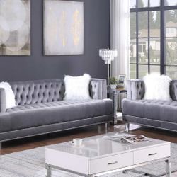 Brand New Elegant Tufted Sofa Loveseat Set 