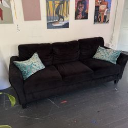 Black Velvet Couch