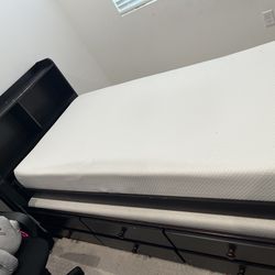Espresso Color Twin Daybed with drawers w/two mattresses