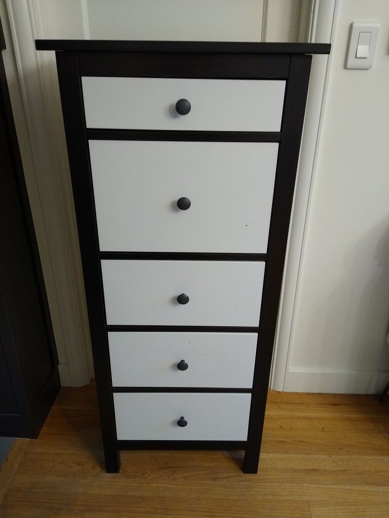 Ikea Hemnes Black Brown Tall Skinny Dresser