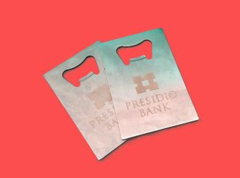2-Pack Presidio Bank Branded Bottle Openers